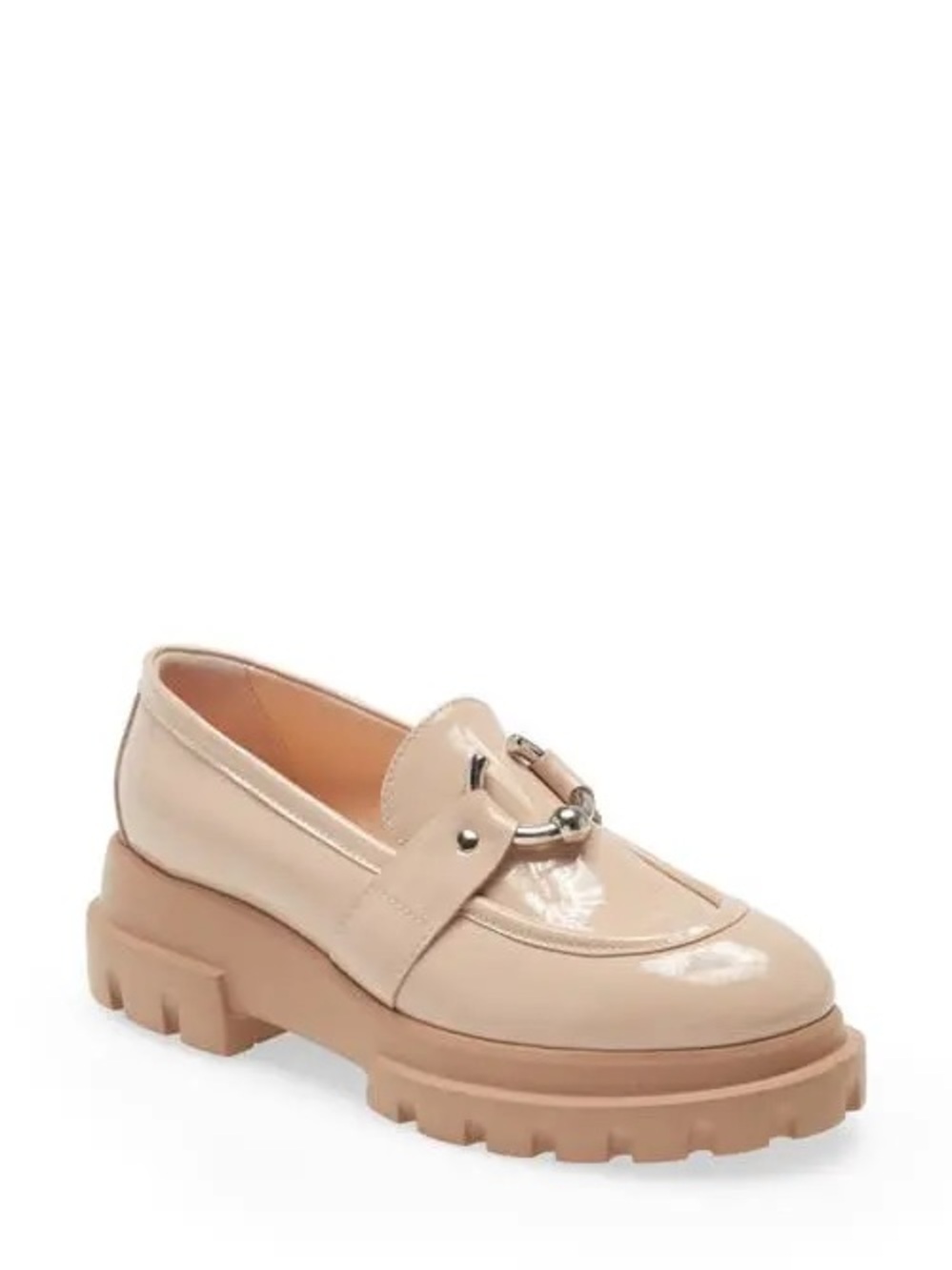 ♥️AGL Monique Bit Chunky Lug Loafers – Patent Beige – Size 39.5/ 9.5